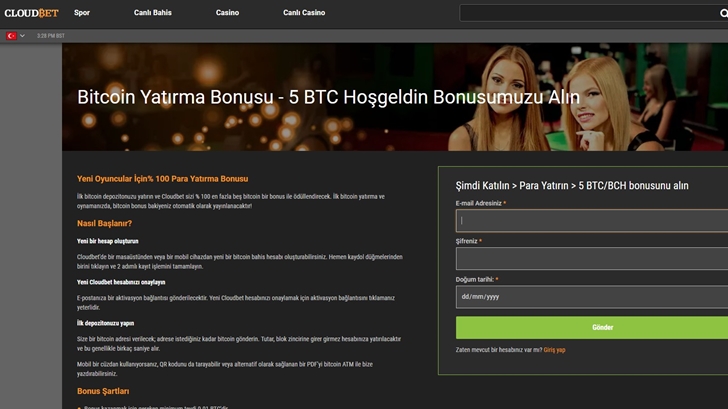 cloudbet bonus sayfası