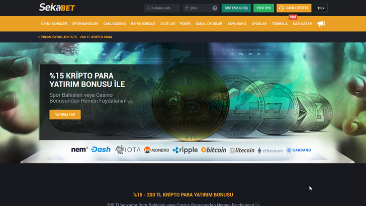 Sekabet Bitcoin ile Bahis Oynama