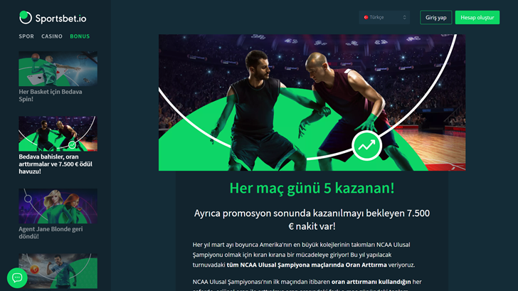 Sportsbet.io’dan NCAA Müsabakalarına Dev Turnuva