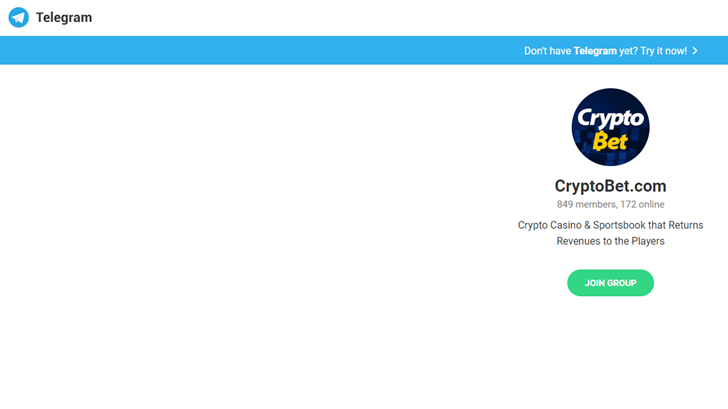 Cryptobet Telegram hesabı