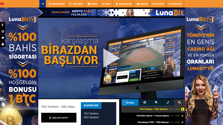 Lunabit Canlı Maç İzleme Sitesi Lunabit.tv’yi Açtı