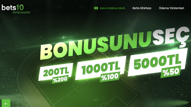 Bet10’un İlk Üyelik Bonusu 5.000 TL