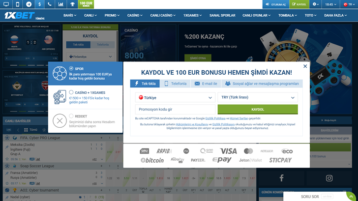 1xbet Üyelik Açma