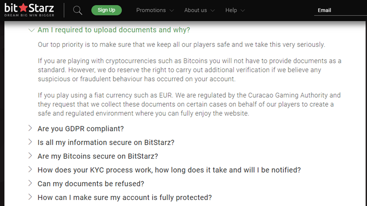 Bitstarz belge istiyor mu?